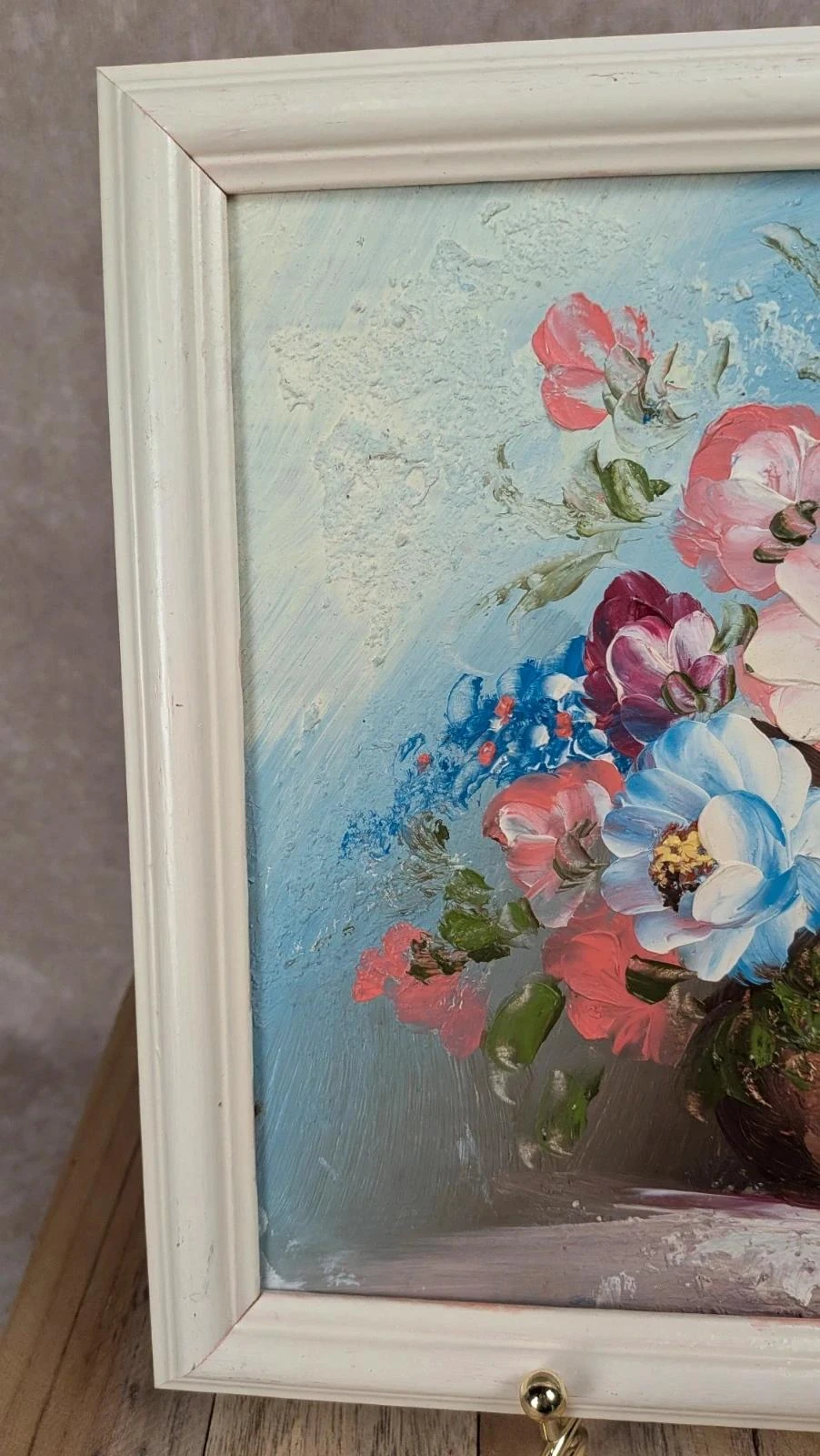 Peinture nature morte – Bouquet de fleurs – Tableau peint à la main – photo 2